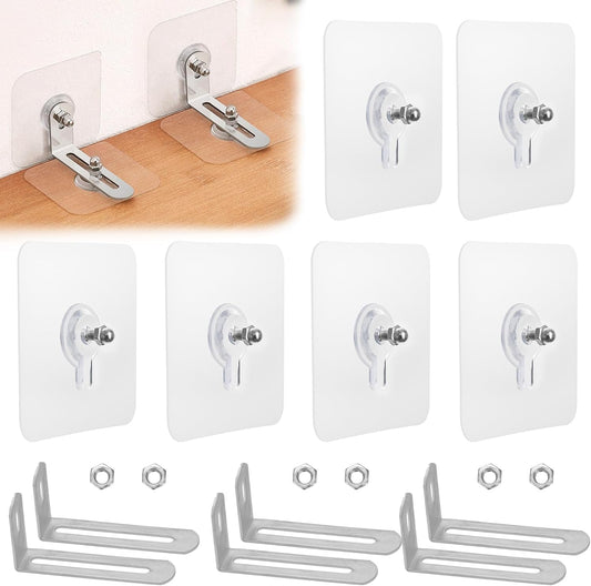 No Drill Furniture Anchors 6 Packs Anti Tip Furniture Straps Kit Adhesive Furniture Wall Anchors for Baby V1258-DP02-B-1313
