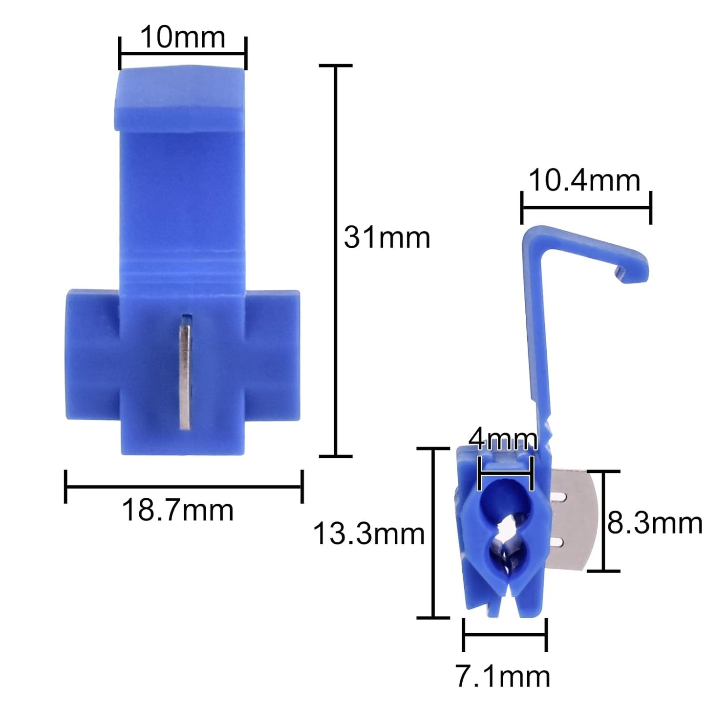 60Pcs Solderless Quick Splice Wire Connectors 18-14 AWG Splice Connector Snap Electrical Wire Connector Cold V1258-DP02-B-1315