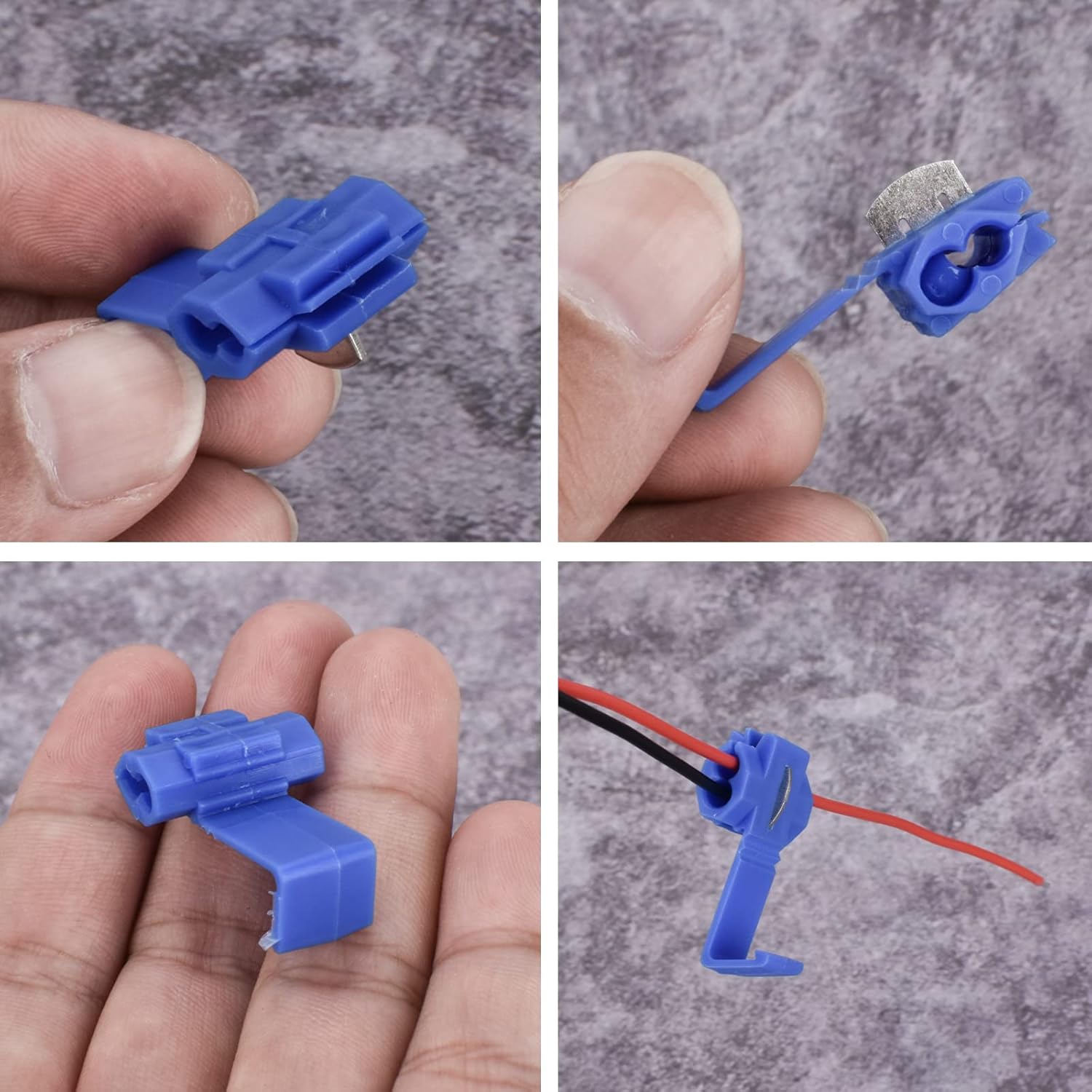 60Pcs Solderless Quick Splice Wire Connectors 18-14 AWG Splice Connector Snap Electrical Wire Connector Cold V1258-DP02-B-1315
