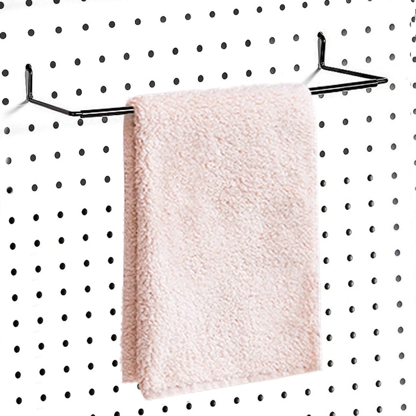 2 Pack Pegboard Towel Holder Pegboard Hooks for Paper Towels, Kitchen Towels, Stickers, Tapes Great Peg Board V1258-DP02-B-1317