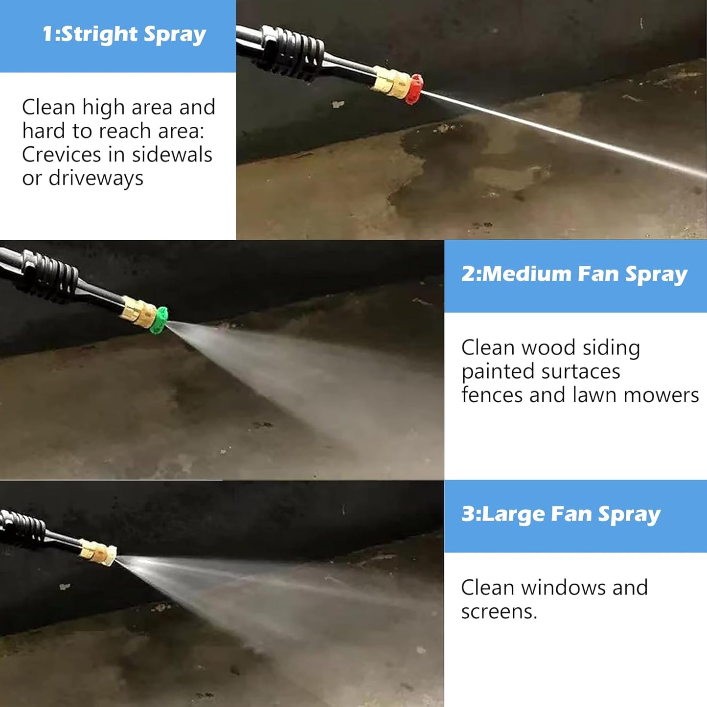 Pressure Washer Tips, Pressure Washer Nozzle Tip with Holder, 7 Nozzle Tips, 1/4 Inch Quick Connect, 4000 PSI V1258-DP02-B-132