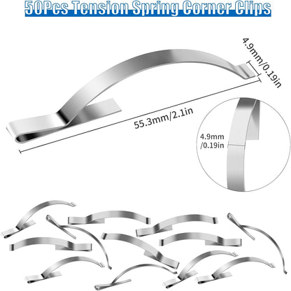 50Pcs Corner Mount Flat Window Spring Window Screen Tension Spring Corner Clips Stainless Steel Window Screen V1258-DP02-B-1323