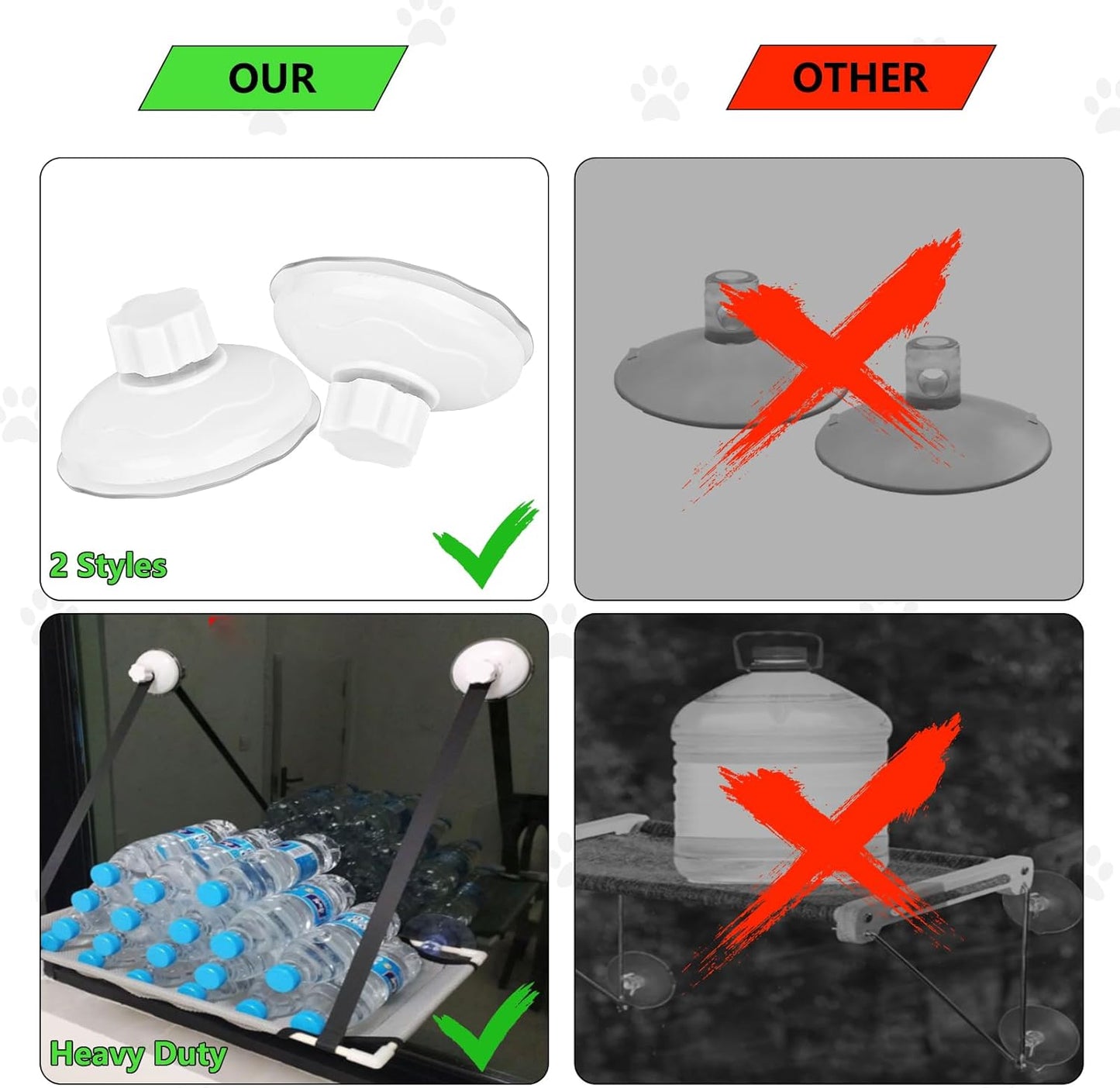 Thick Suction Cup Cat Perches 4Pcs Cat Hammock Replacement Screw Suction Cups for Window Seat V1258-DP02-B-1328
