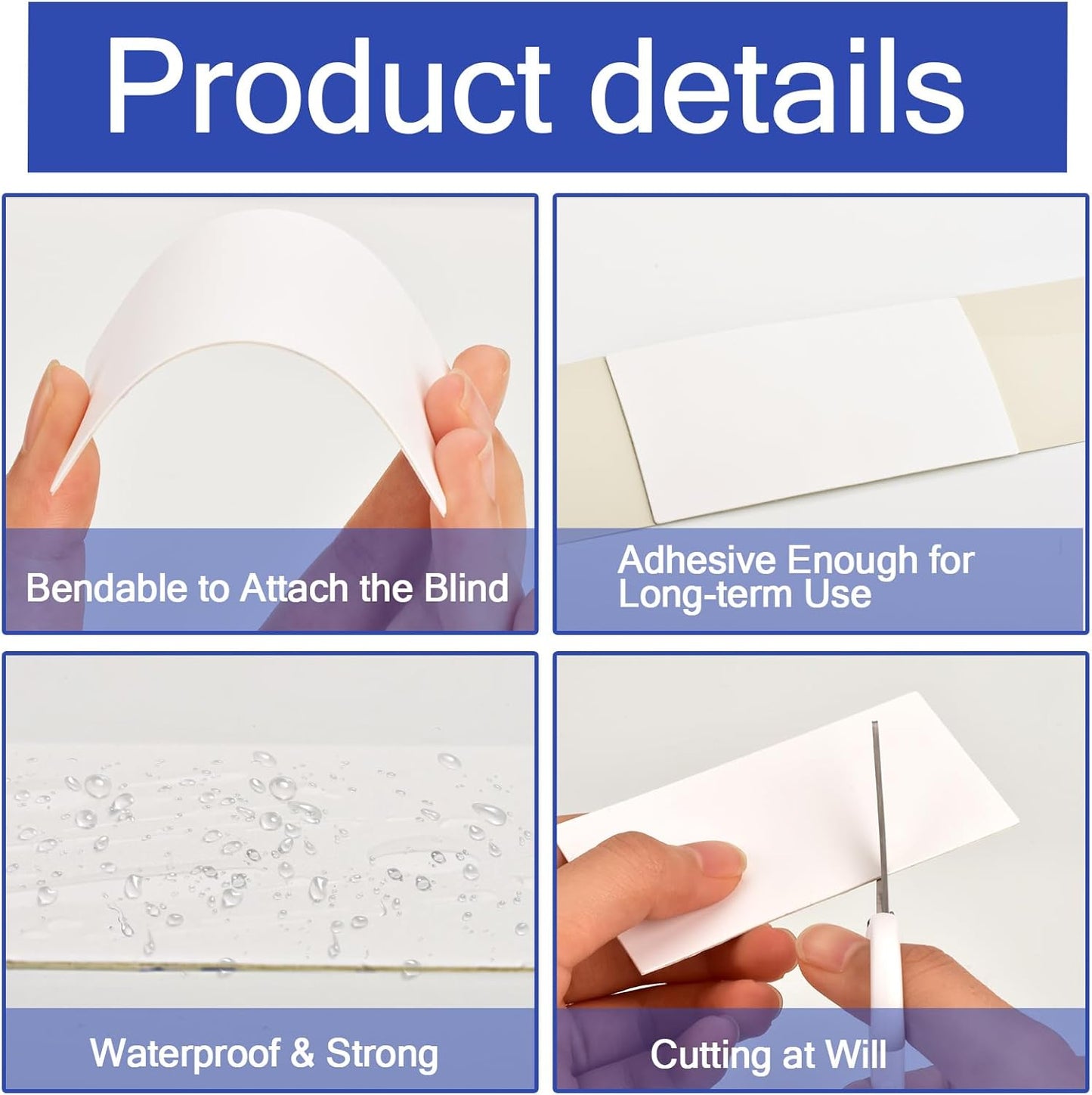 8 Pcs Horizontal Blind Repair Tabs Mini Blind Slat Repair Kit Horizontal Blinds Replacement Slats White Blind V1258-DP02-B-1332