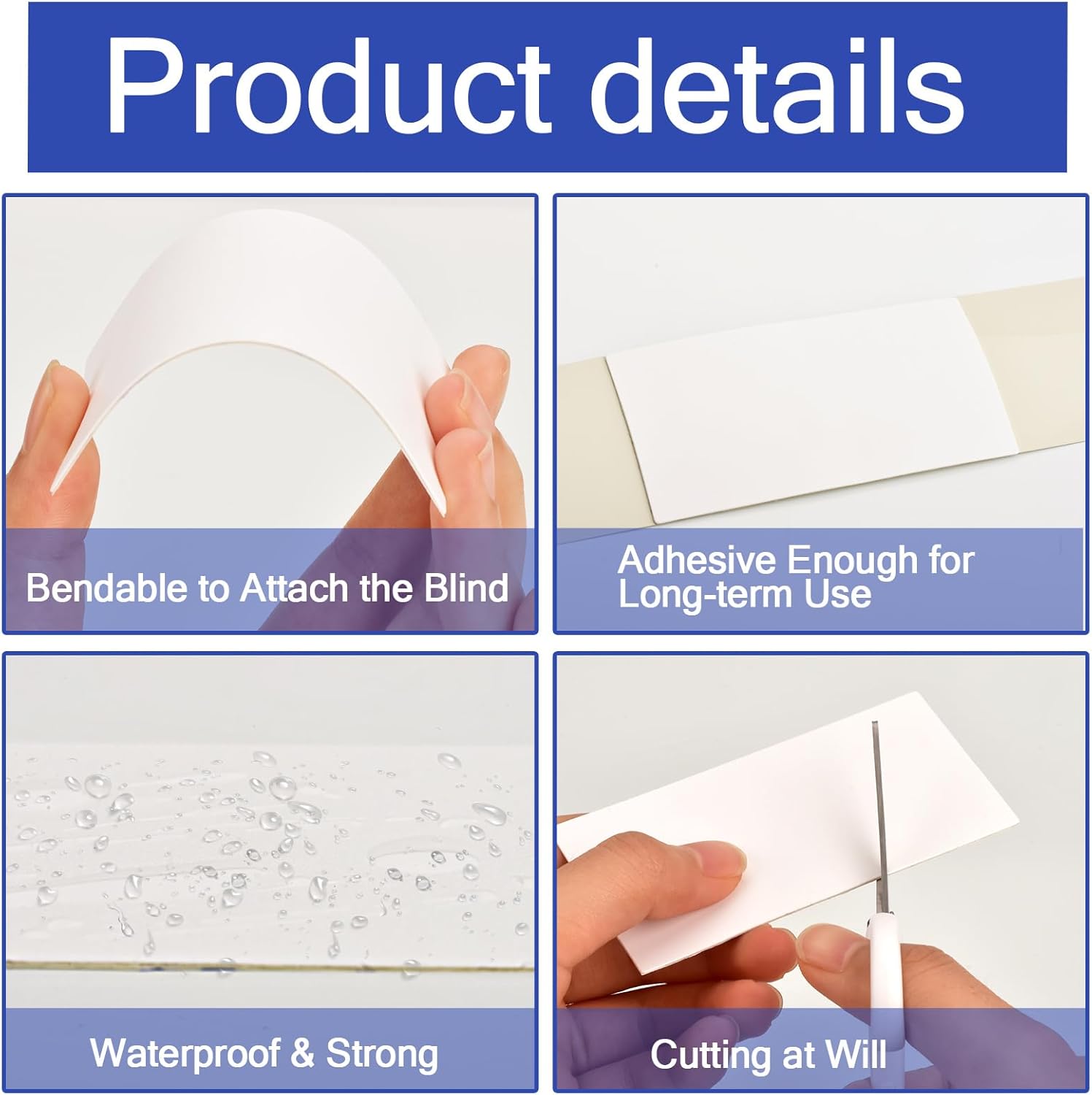8 Pcs Horizontal Blind Repair Tabs Mini Blind Slat Repair Kit Horizontal Blinds Replacement Slats White Blind V1258-DP02-B-1332