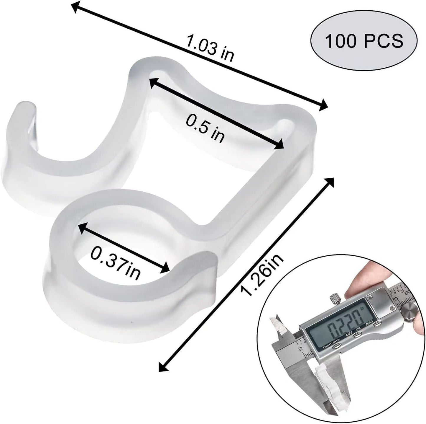 100 Pcs Outdoor Light Clips Hooks for Outdoor String Lights Gutter Clips for Hanging Christmas Village V1258-DP02-B-1333