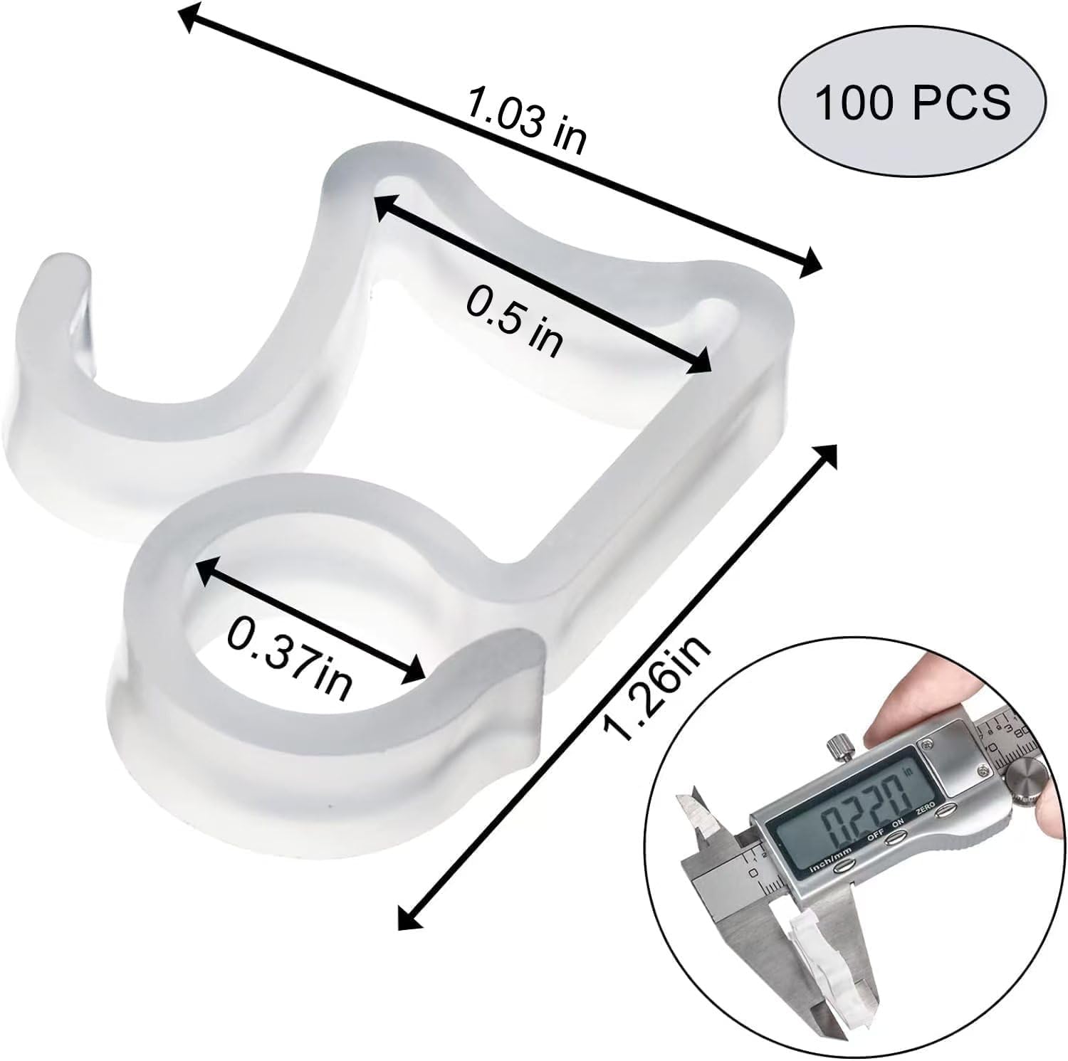 100 Pcs Outdoor Light Clips Hooks for Outdoor String Lights Gutter Clips for Hanging Christmas Village V1258-DP02-B-1333
