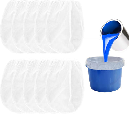 Paint Strainer Bag, 1 Gallon Paint Filter Strainer with Elastic Drawstring, Nylon Mesh Filter White Fine Mesh V1258-DP02-B-1338