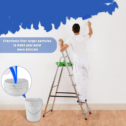 Paint Strainer Bag, 1 Gallon Paint Filter Strainer with Elastic Drawstring, Nylon Mesh Filter White Fine Mesh V1258-DP02-B-1338