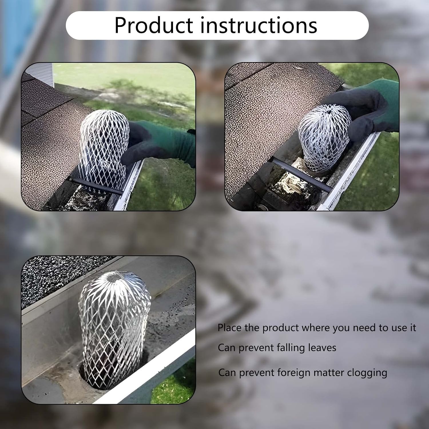 10Pcs Gutter Downspout Guards 3.5 Inch Aluminum Leaf Filter Strainer Expandable Gutter Downspout Protector V1258-DP02-B-1339