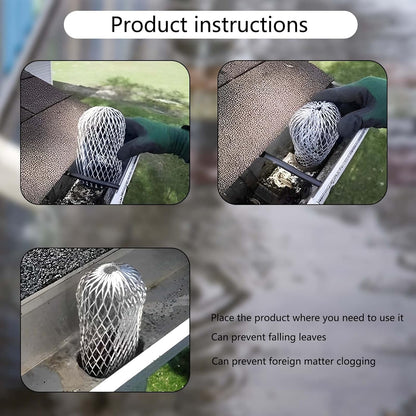 10Pcs Gutter Downspout Guards 3.5 Inch Aluminum Leaf Filter Strainer Expandable Gutter Downspout Protector V1258-DP02-B-1339