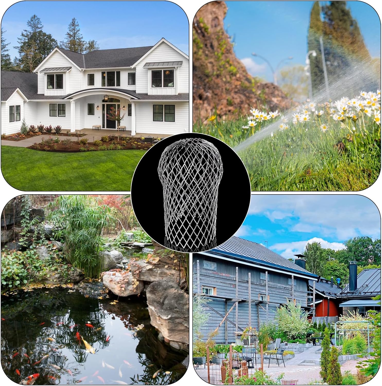 10Pcs Gutter Downspout Guards 3.5 Inch Aluminum Leaf Filter Strainer Expandable Gutter Downspout Protector V1258-DP02-B-1339