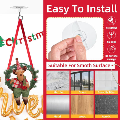 12 Pcs No Hole Adhesive Ceiling Hooks No Drill Ceiling Hanging Hook for Hanging Light Plants Lanterns Wind V1258-DP02-B-1340