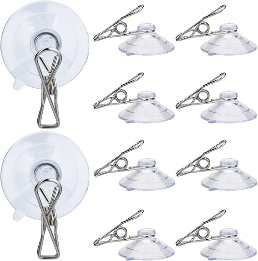24Pcs Suction Cup Clips for Windows 2" Suction Clips Clear Suction Cup Clamp Holder Suction Cup with Spring V1258-DP02-B-1344