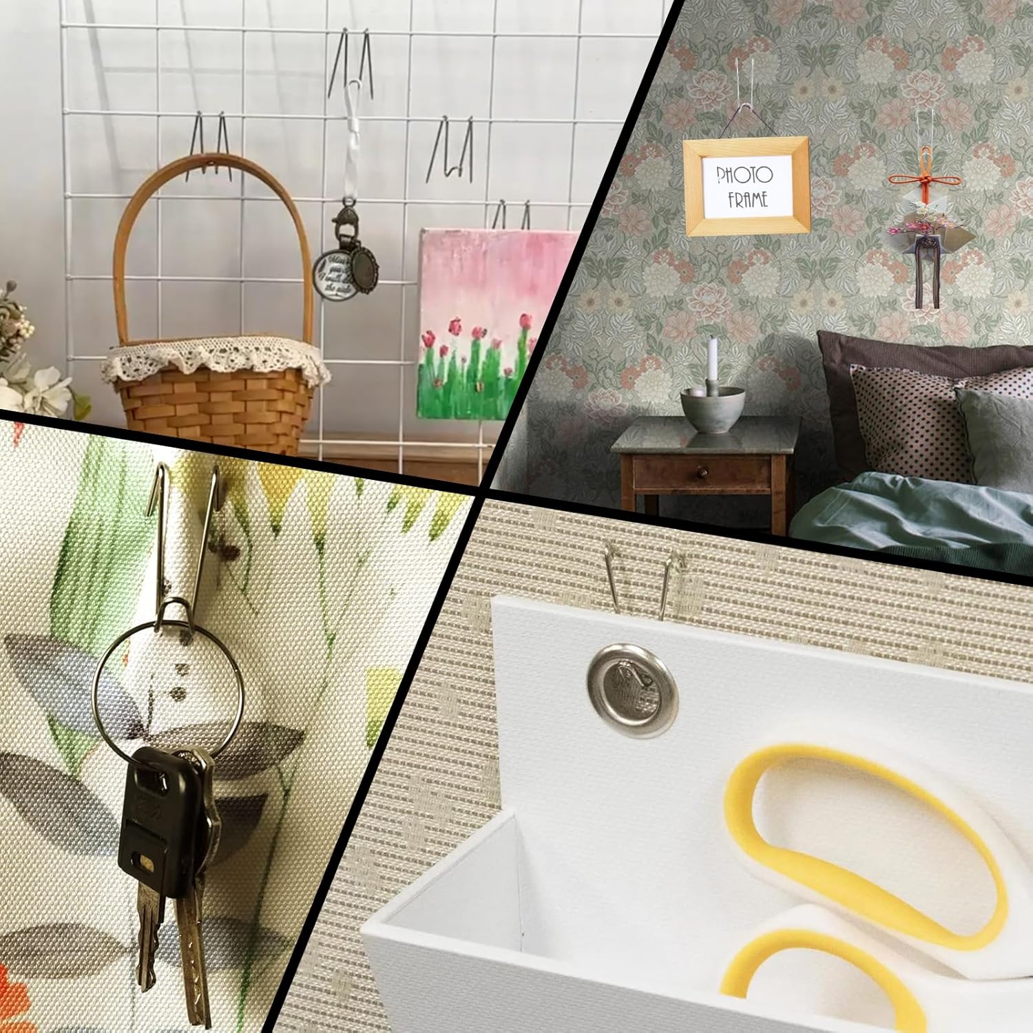 60Pcs Fabric Panel Wall Hooks Panel Wall Wire Hooks Cubicle Hooks for Fabric Walls at Office, Kitchen, Home V1258-DP02-B-1347