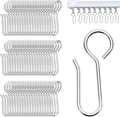 S-Shaped Small Metal Curtain Hooks - 60 Pcs Drapery Hooks for Ceiling Track V1258-DP02-B-1349