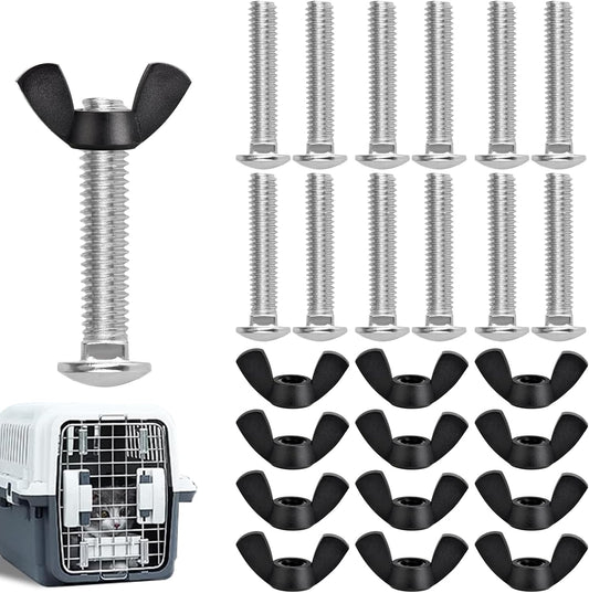 M6 Pet Carrier Fasteners Kennel Replacement Bolts for Plastic Cat Crate and Dog Crate Dog Kennel Accessories V1258-DP02-B-1350