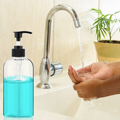 Empty Plastic Pump Bottles Dispenser 4 Pack 16oz/500ml Portable Clear BPA-Free Cylinder Shampoo Loti Hand V1258-DP02-B-1356