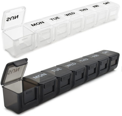 7 Pack TSA Approved Travel Luggage Tag and 2 Pack Weekly Pill Organizer V1258-DP02-B-1365