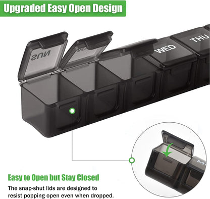 7 Pack TSA Approved Travel Luggage Tag and 2 Pack Weekly Pill Organizer V1258-DP02-B-1365