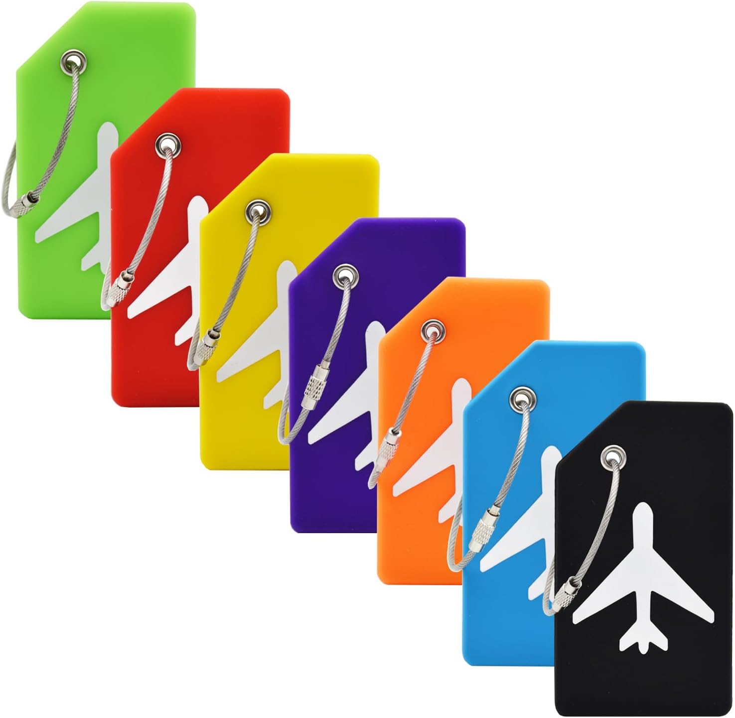 7 Pack TSA Approved Travel Luggage Tag and 2 Pack Weekly Pill Organizer V1258-DP02-B-1365