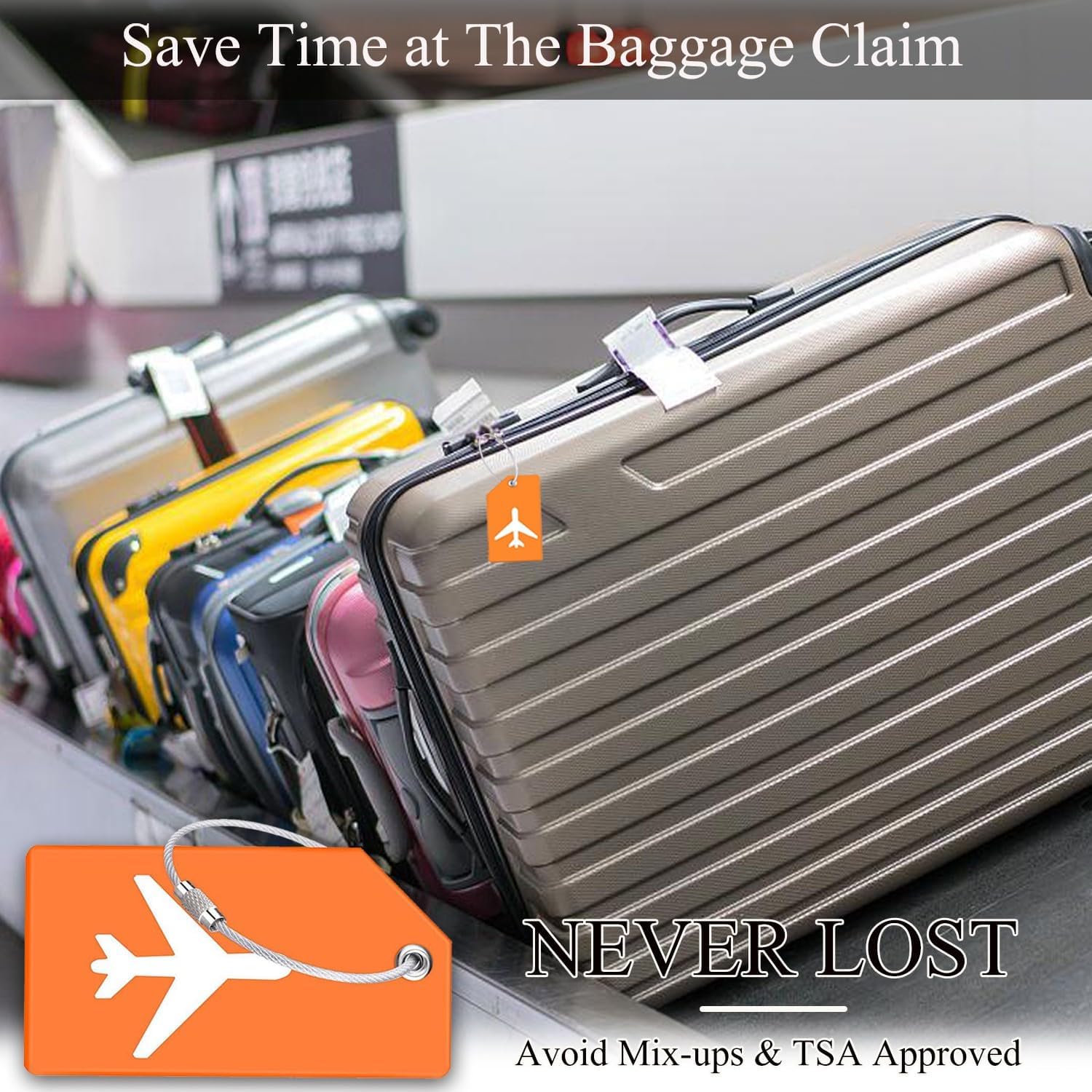 7 Pack TSA Approved Travel Luggage Tag and 2 Pack Weekly Pill Organizer V1258-DP02-B-1365