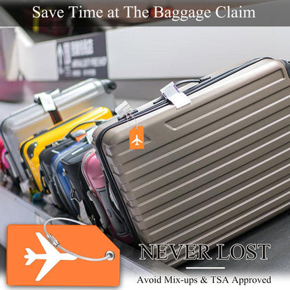 7 Pack TSA Approved Travel Luggage Tag and 2 Pack Weekly Pill Organizer V1258-DP02-B-1365