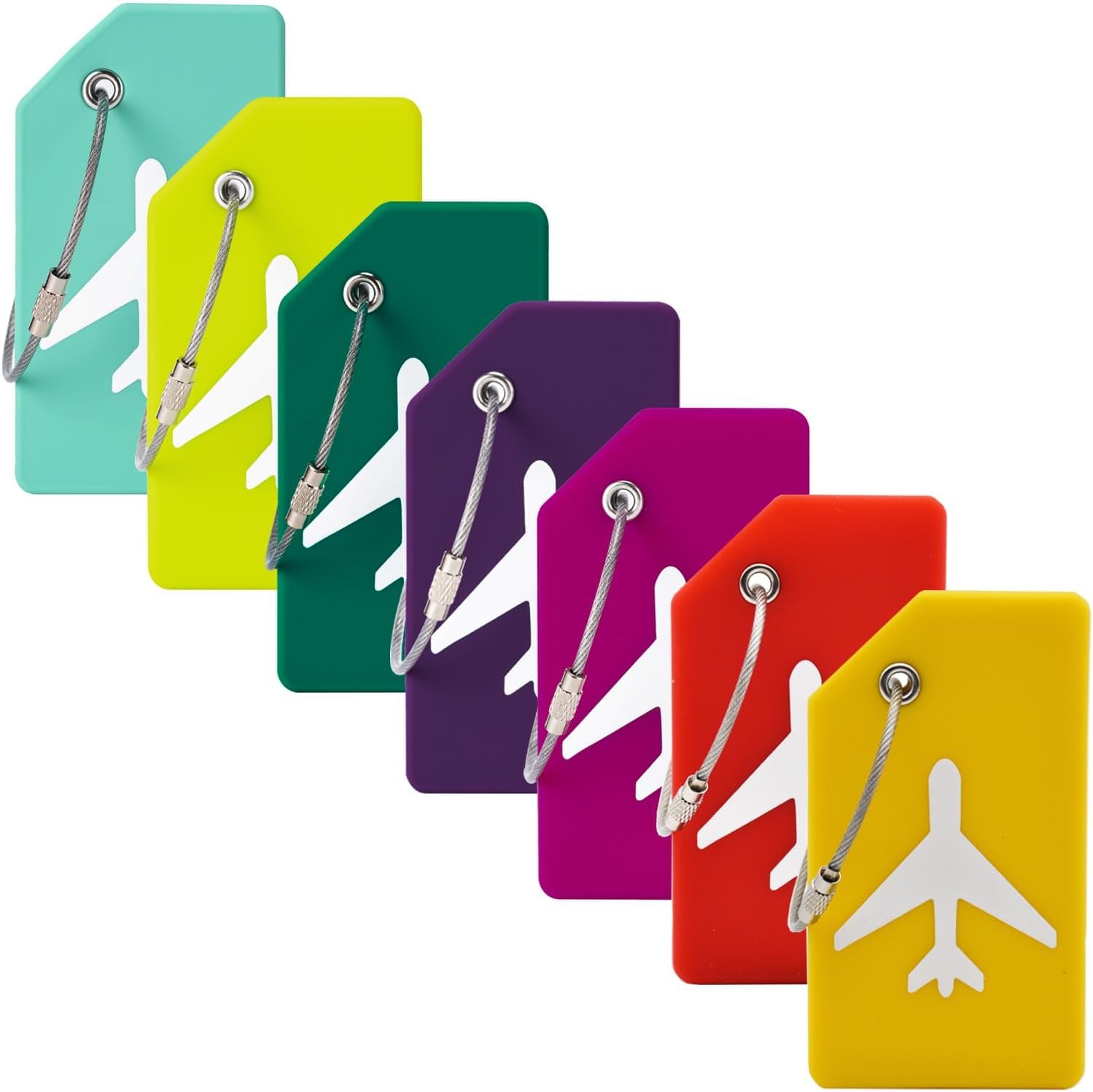Mini Jewelry Travel Case and 7 Pack Silice Luggage Tag Travel Suitcase Tags with Name ID Card V1258-DP02-B-1366