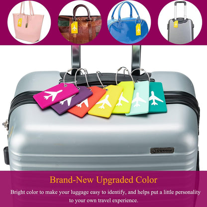 Mini Jewelry Travel Case and 7 Pack Silice Luggage Tag Travel Suitcase Tags with Name ID Card V1258-DP02-B-1366