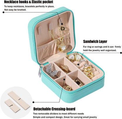 Mini Jewelry Travel Case and 7 Pack Silice Luggage Tag Travel Suitcase Tags with Name ID Card V1258-DP02-B-1366