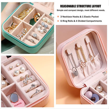 Mini Jewelry Travel Case and 7 Pack Silice Luggage Tag Travel Suitcase Tags with Name ID Card V1258-DP02-B-1366