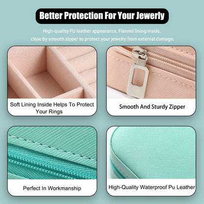 Mini Jewelry Travel Case and 7 Pack Silice Luggage Tag Travel Suitcase Tags with Name ID Card V1258-DP02-B-1366
