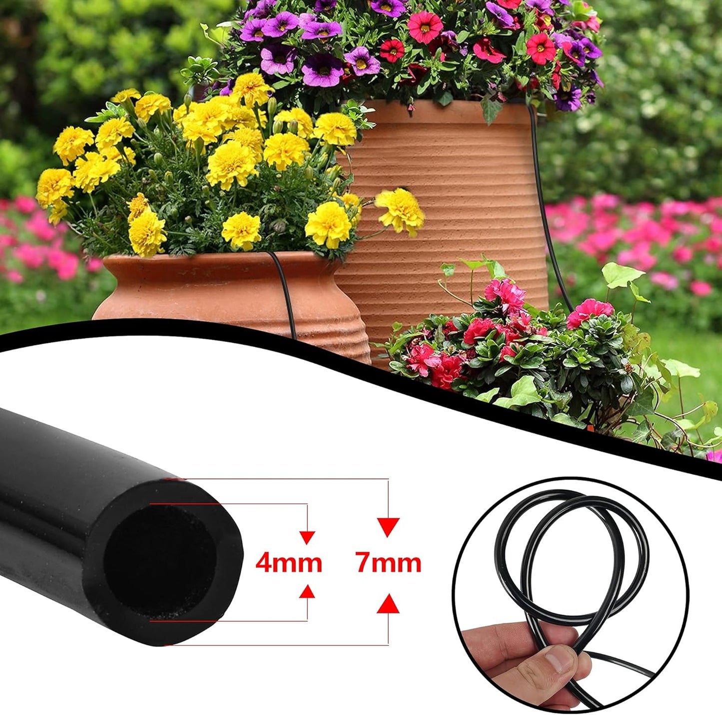 50 Feet Blank Distribution Tubing Irrigation Drip Hose, 1/4 Inch Drip Line V1258-DP02-B-137