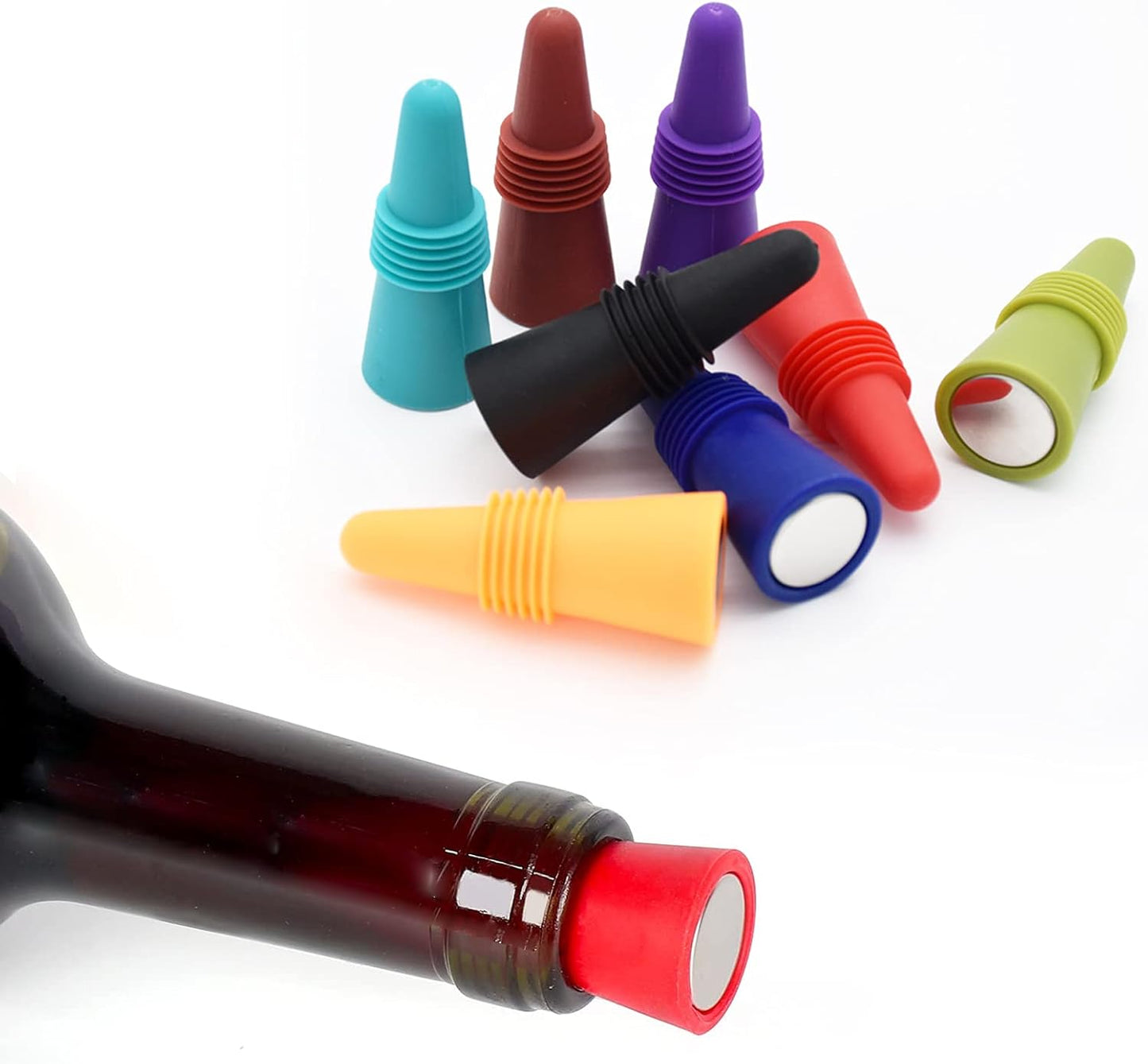 Wine Stoppers Beverage Bottle Sealer Soft Silice Wine Bottle Stoppers Corks with Grip Top for Keeping Wine V1258-DP02-B-1371