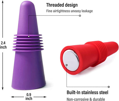 Wine Stoppers Beverage Bottle Sealer Soft Silice Wine Bottle Stoppers Corks with Grip Top for Keeping Wine V1258-DP02-B-1371