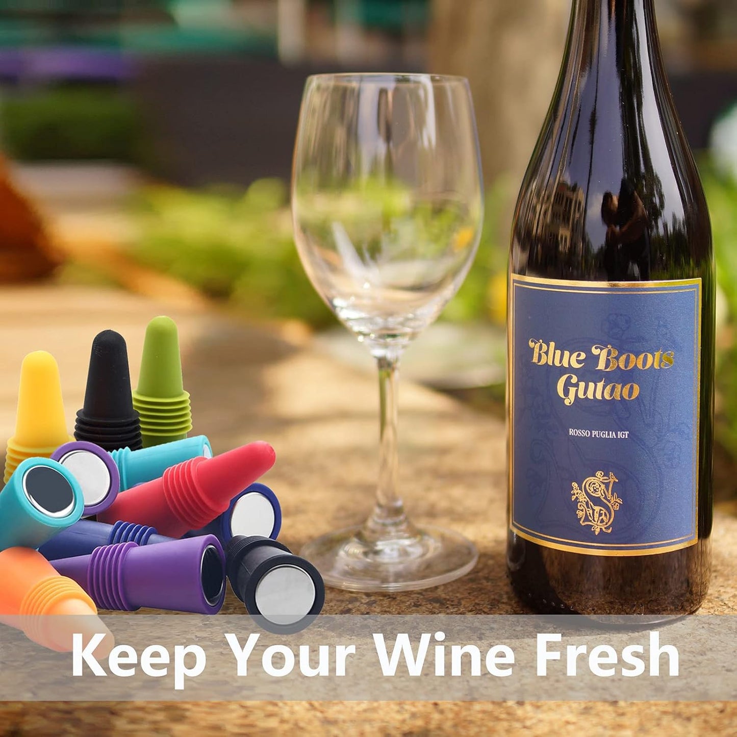 Wine Stoppers Beverage Bottle Sealer Soft Silice Wine Bottle Stoppers Corks with Grip Top for Keeping Wine V1258-DP02-B-1371