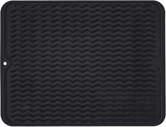 Silice Dish Drying Mat, N-Slip Easy Clean Sink Mat Large Heat-resistant Dish Drainer Mat for Kitchen Counter, V1258-DP02-B-1374