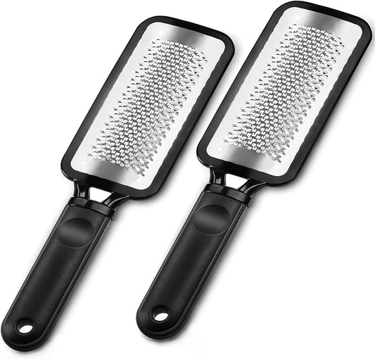 Foot Rasp Foot File, 2 Pcs Stainless Steel Pedicure Callus Remover for Feet, Professial Foot Care Tools for V1258-DP02-B-1375