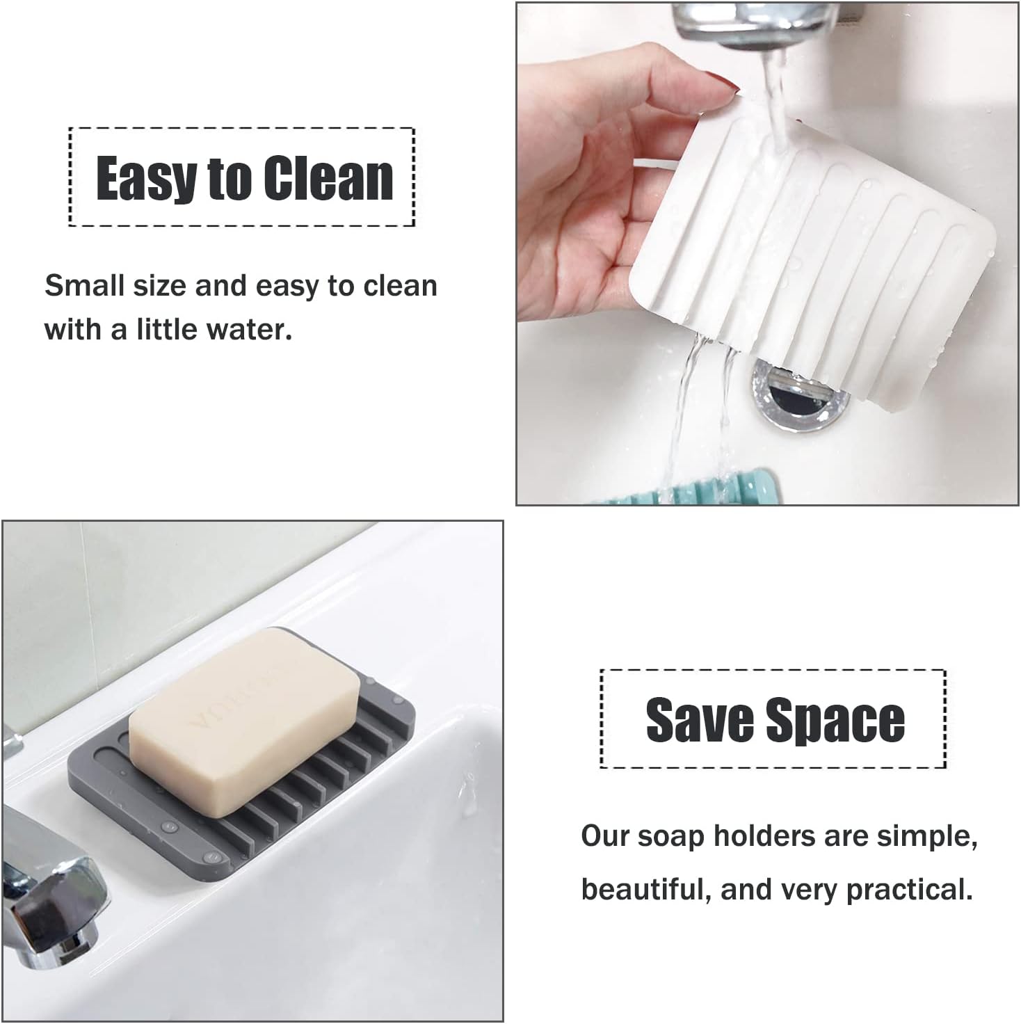 Soap Dish Holder for Shower, Self Draining Soap Tray for Bathroom, Extend Soaps Life and Keep Dry V1258-DP02-B-1380