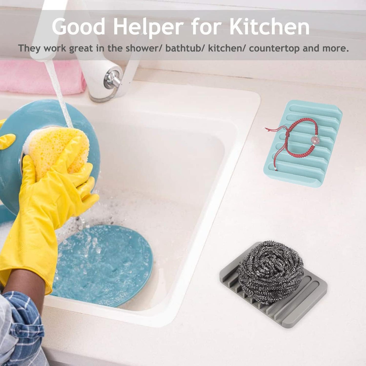 Soap Dish Holder for Shower, Self Draining Soap Tray for Bathroom, Extend Soaps Life and Keep Dry V1258-DP02-B-1380