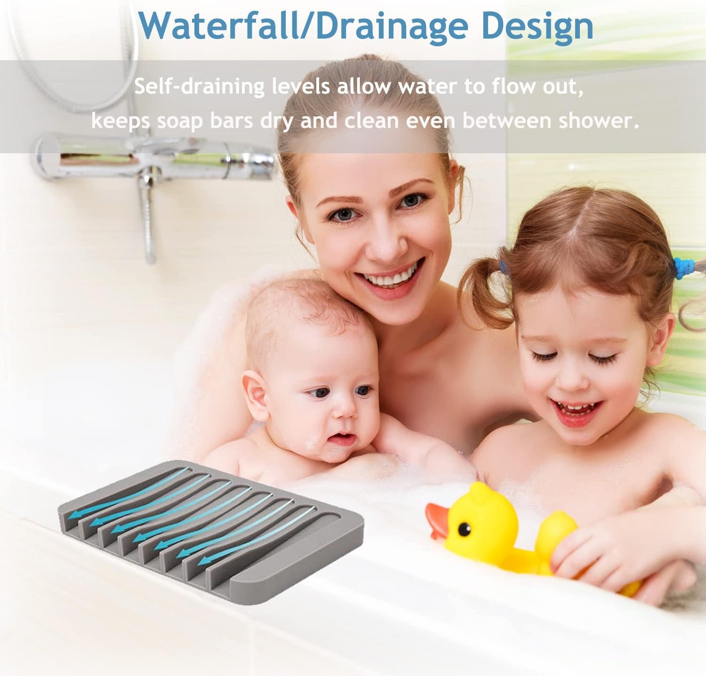 Soap Dish Holder for Shower, Self Draining Soap Tray for Bathroom, Extend Soaps Life and Keep Dry V1258-DP02-B-1380