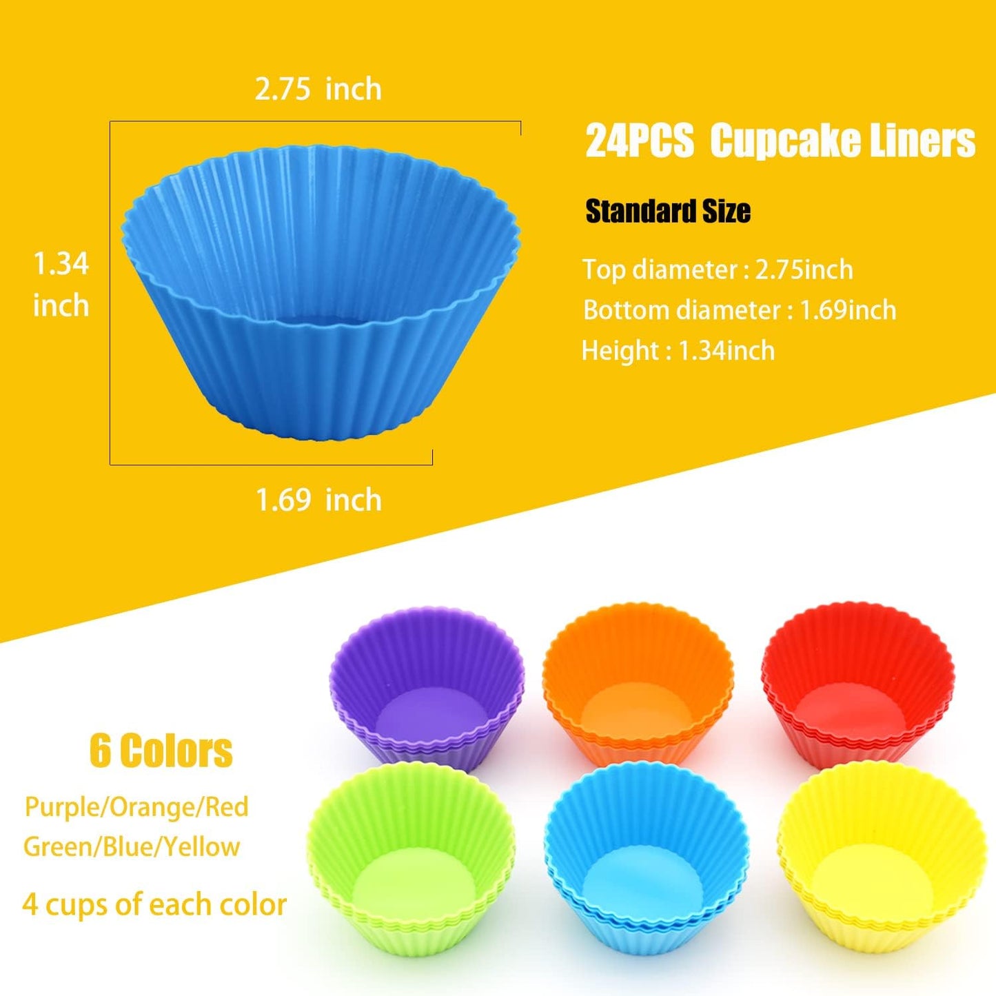 Cupcake Liners Standard Baking Cups Muffin Paper Cases V1258-DP02-B-1382