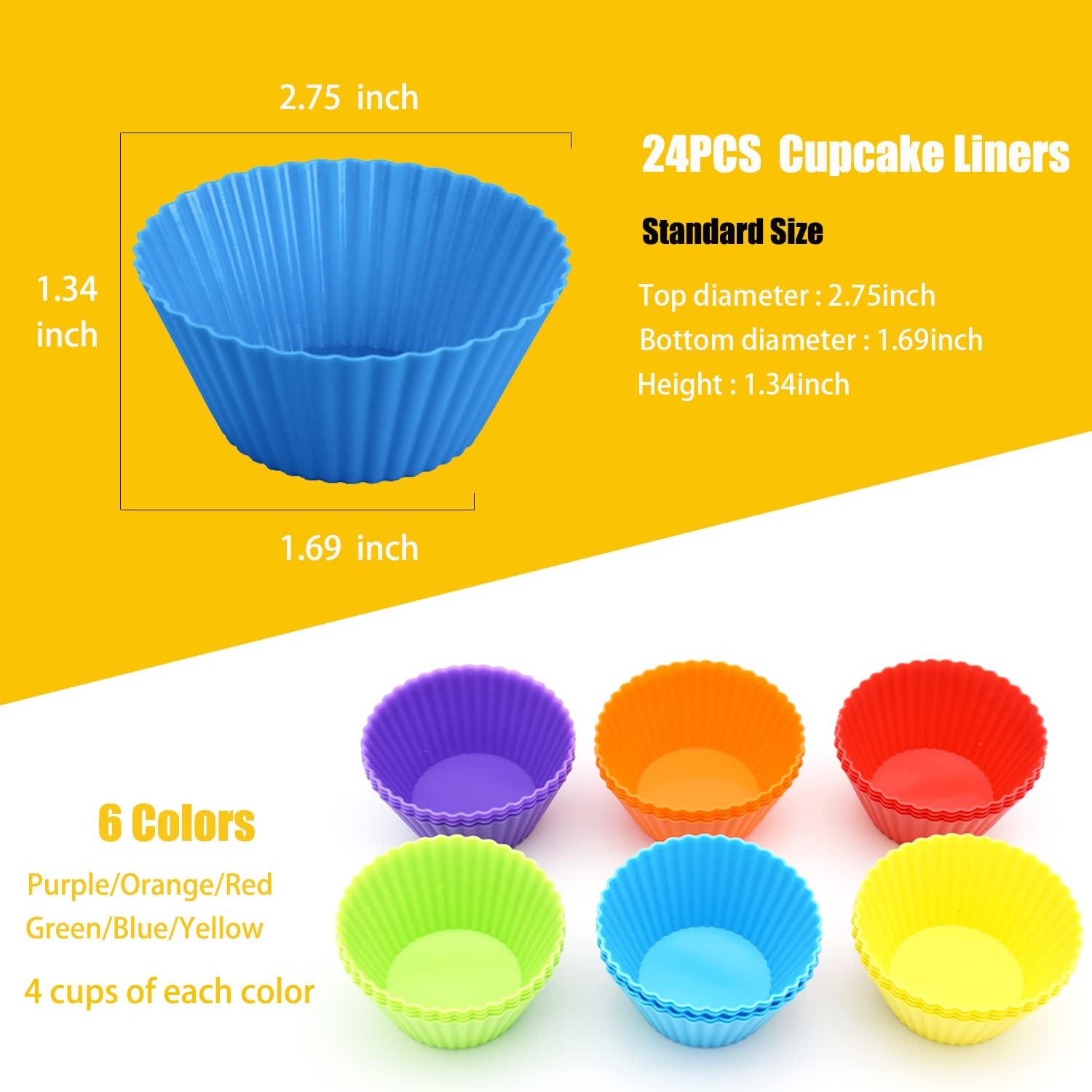 Cupcake Liners Standard Baking Cups Muffin Paper Cases V1258-DP02-B-1382
