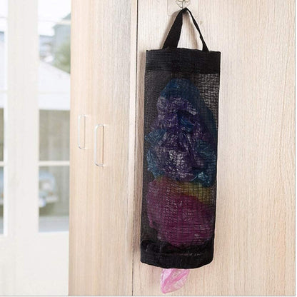 Plastic Bag Holder, Grocery Bag Holder Mesh Hanging Storage Bag Dispenser (Black 2 Packs) V1258-DP02-B-1388