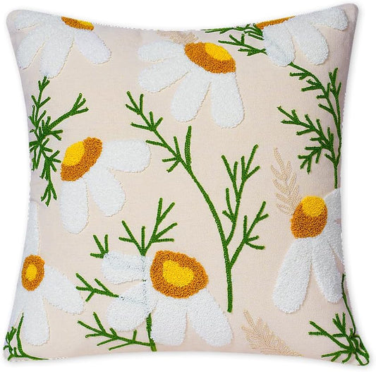 Embroidered Throw Pillow Covers, Soft Pillow Cases Couch Pillow Covers with Zipper, Decorative Cushi Covers V1258-DP02-B-1389