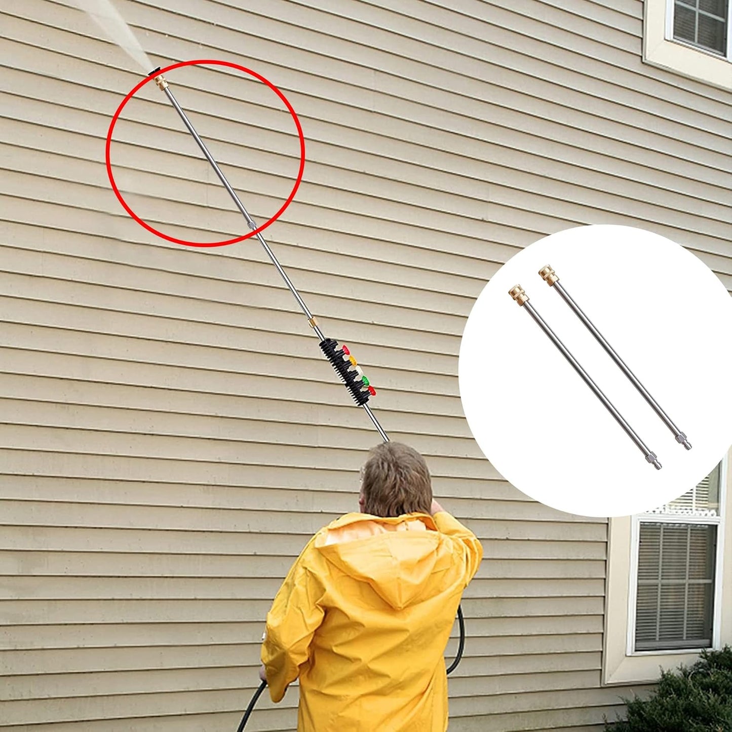 Pressure Washer Extension Wand, 17 Inch Stainless Steel with 1/4" Quick Connect Power Washer Lance, 2 Pack V1258-DP02-B-139