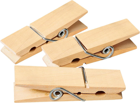 Clothes Pins, Sturdy and Heavy Duty Natural Wood Clips Wooden Clothespins for Hanging Clothes Photo Pictures V1258-DP02-B-1390