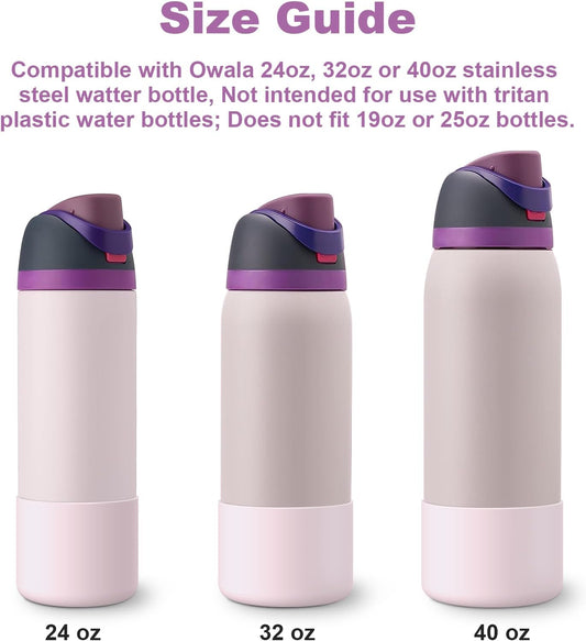 Silice Boot for Owala Water Bottle 24 oz 32 oz 40 oz, 2PCS Anti-Slip Protective Sleeve for FreeSip/Twist/Flip V1258-DP02-B-1396