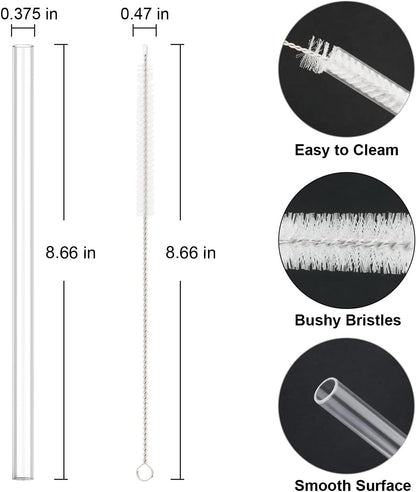 10 PCS Straw Cleaner Brush and 5Pcs Replacement Clear Straw for Stanley Cup 14oz 20oz Tumbler V1258-DP02-B-1397