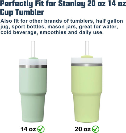 10 PCS Straw Cleaner Brush and 5Pcs Replacement Clear Straw for Stanley Cup 14oz 20oz Tumbler V1258-DP02-B-1397